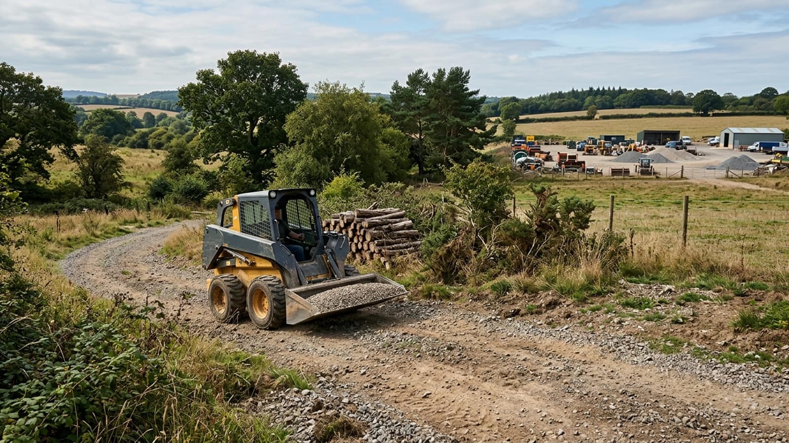 Editorial skid steer equipment planning scene for Skid Steer Financing for Personal Use: Separate the Risk
